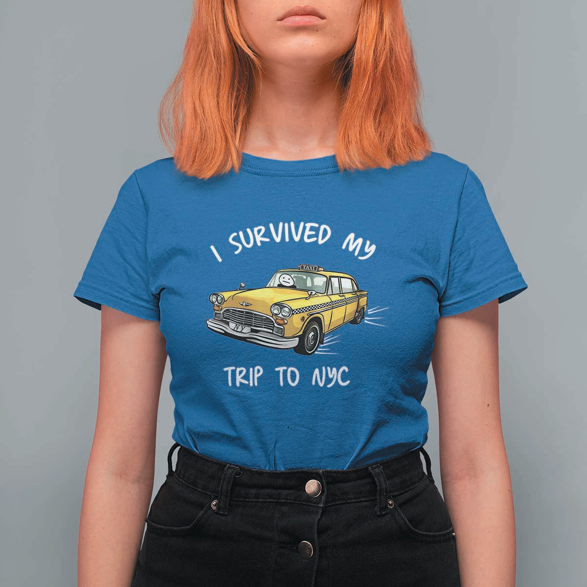 I Survived My Trip to NYC T Shirt For Women Funny New York City Yellow Taxi Meme
