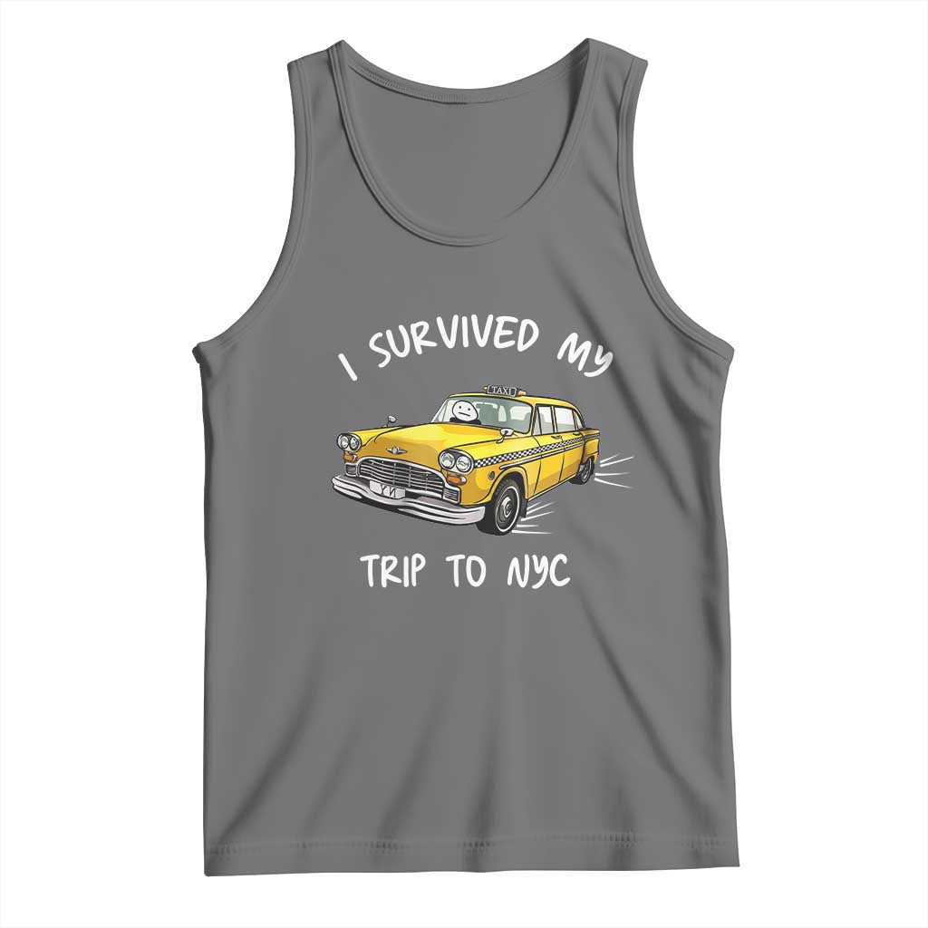 I Survived My Trip to NYC Tank Top Funny New York City Yellow Taxi Meme