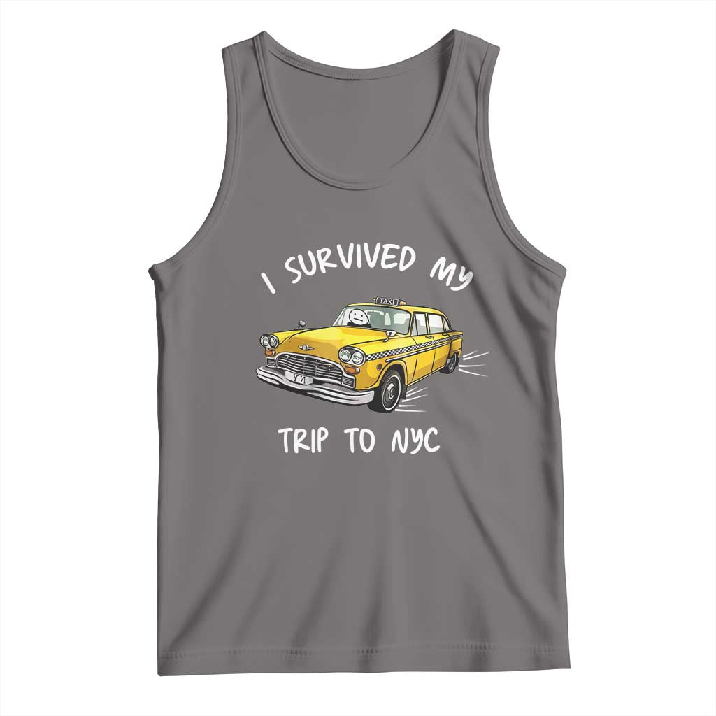 I Survived My Trip to NYC Tank Top Funny New York City Yellow Taxi Meme