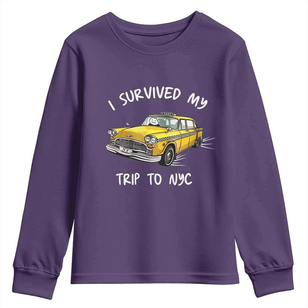 I Survived My Trip to NYC Youth Sweatshirt Funny New York City Yellow Taxi Meme