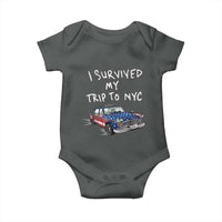 I Survived My Trip to NYC Baby Onesie Funny New York City USA Flag Taxi Meme