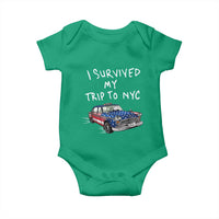 I Survived My Trip to NYC Baby Onesie Funny New York City USA Flag Taxi Meme