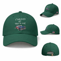 I Survived My Trip to NYC Baseball Cap Funny New York City USA Flag Taxi Meme