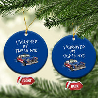 I Survived My Trip to NYC Ceramic Ornament Funny New York City USA Flag Taxi Meme