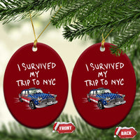 I Survived My Trip to NYC Ceramic Ornament Funny New York City USA Flag Taxi Meme