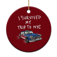 I Survived My Trip to NYC Ceramic Ornament Funny New York City USA Flag Taxi Meme