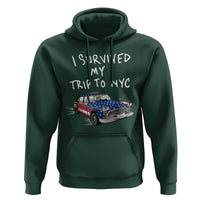 I Survived My Trip to NYC Hoodie Funny New York City USA Flag Taxi Meme