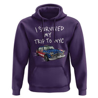 I Survived My Trip to NYC Hoodie Funny New York City USA Flag Taxi Meme