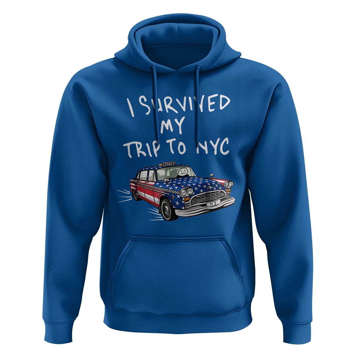 I Survived My Trip to NYC Hoodie Funny New York City USA Flag Taxi Meme