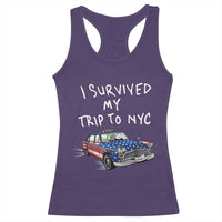 I Survived My Trip to NYC Racerback Tank Top Funny New York City USA Flag Taxi Meme