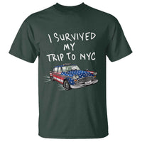 I Survived My Trip to NYC T Shirt Funny New York City USA Flag Taxi Meme