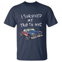 I Survived My Trip to NYC T Shirt Funny New York City USA Flag Taxi Meme