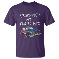 I Survived My Trip to NYC T Shirt Funny New York City USA Flag Taxi Meme