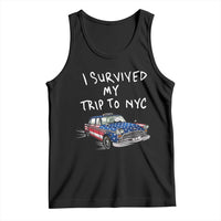 I Survived My Trip to NYC Tank Top Funny New York City USA Flag Taxi Meme