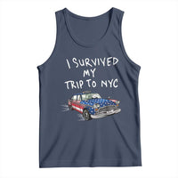 I Survived My Trip to NYC Tank Top Funny New York City USA Flag Taxi Meme