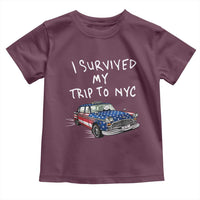 I Survived My Trip to NYC Toddler T Shirt Funny New York City USA Flag Taxi Meme