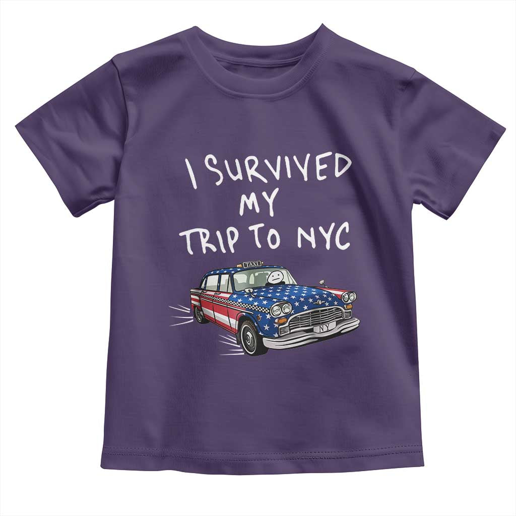I Survived My Trip to NYC Toddler T Shirt Funny New York City USA Flag Taxi Meme
