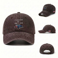 I Survived My Trip to NYC Washed Cotton Baseball Cap Funny New York City USA Flag Taxi Meme