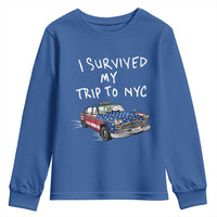 I Survived My Trip to NYC Youth Sweatshirt Funny New York City USA Flag Taxi Meme