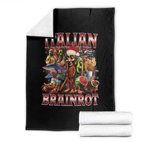 Italian Brainrot Christmas Meme Throw Blanket Funny Brain Rot Gen Z Meme - Wonder Print Shop