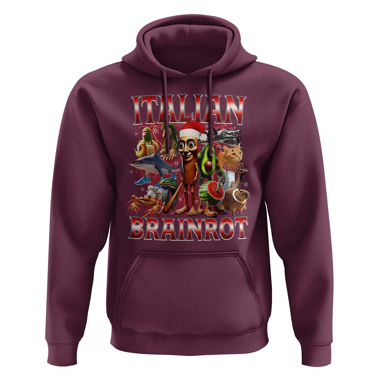 Italian Brainrot Christmas Meme Hoodie Funny Brain Rot Gen Z Meme - Wonder Print Shop