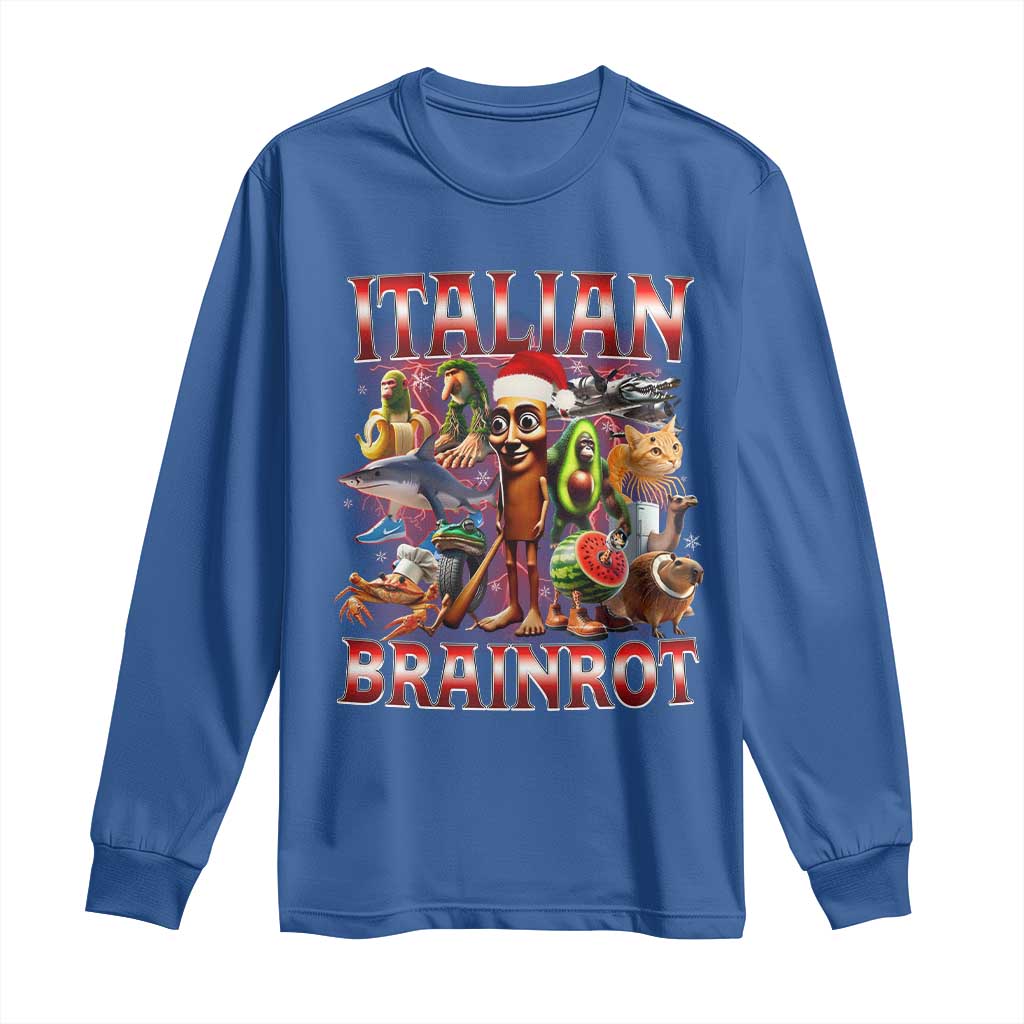 Italian Brainrot Christmas Meme Long Sleeve Shirt Funny Brain Rot Gen Z Meme - Wonder Print Shop