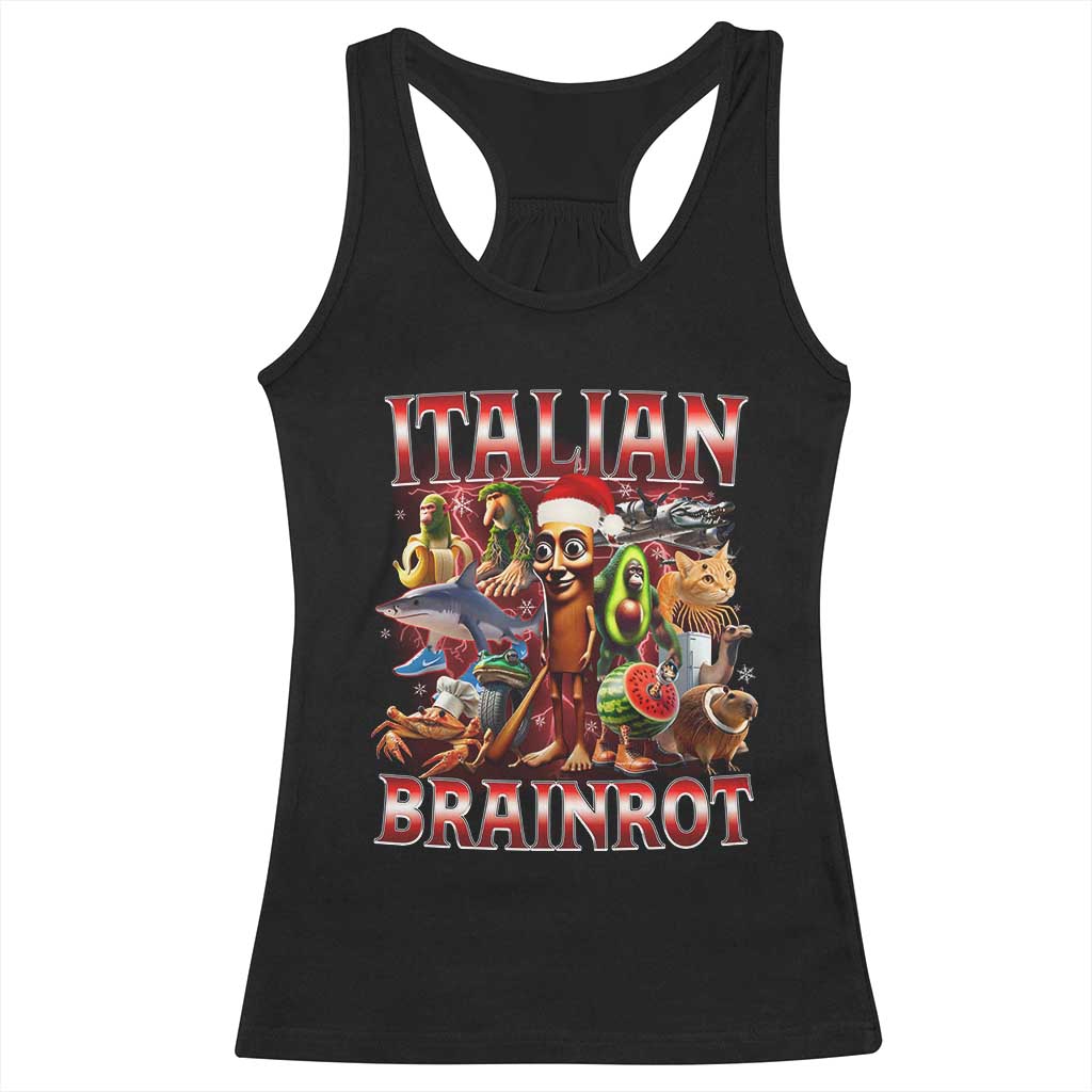 Italian Brainrot Christmas Meme Racerback Tank Top Funny Brain Rot Gen Z Meme - Wonder Print Shop