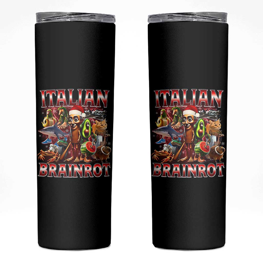Italian Brainrot Christmas Meme Skinny Tumbler Funny Brain Rot Gen Z Meme - Wonder Print Shop