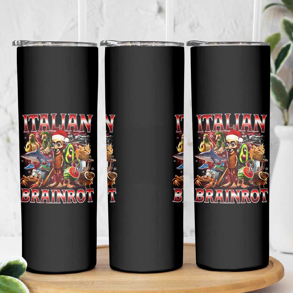 Italian Brainrot Christmas Meme Skinny Tumbler Funny Brain Rot Gen Z Meme - Wonder Print Shop