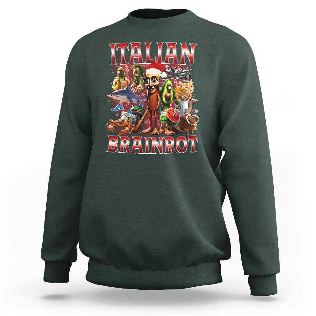Italian Brainrot Christmas Meme Sweatshirt Funny Brain Rot Gen Z Meme - Wonder Print Shop