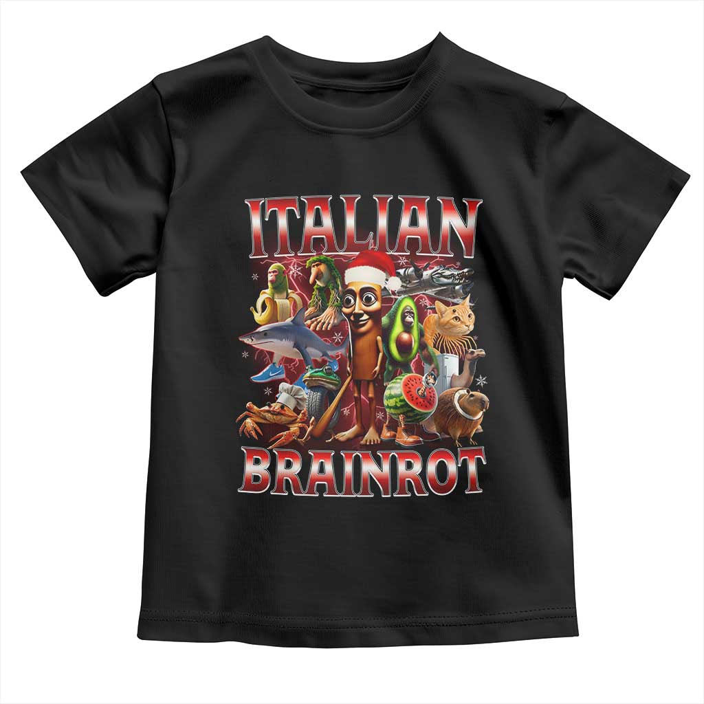Italian Brainrot Christmas Meme Toddler T Shirt Funny Brain Rot Gen Z Meme - Wonder Print Shop