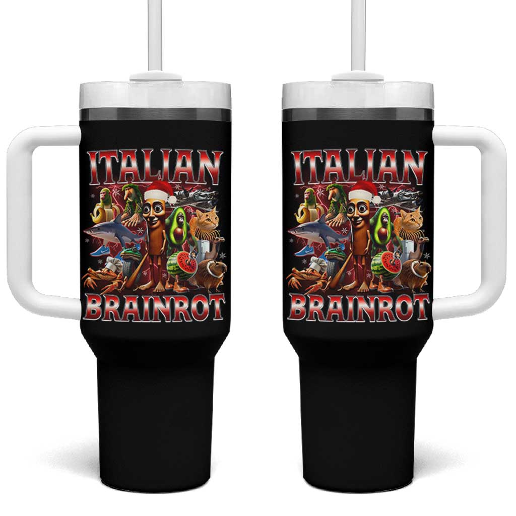 Italian Brainrot Christmas Meme Tumbler With Handle Funny Brain Rot Gen Z Meme - Wonder Print Shop
