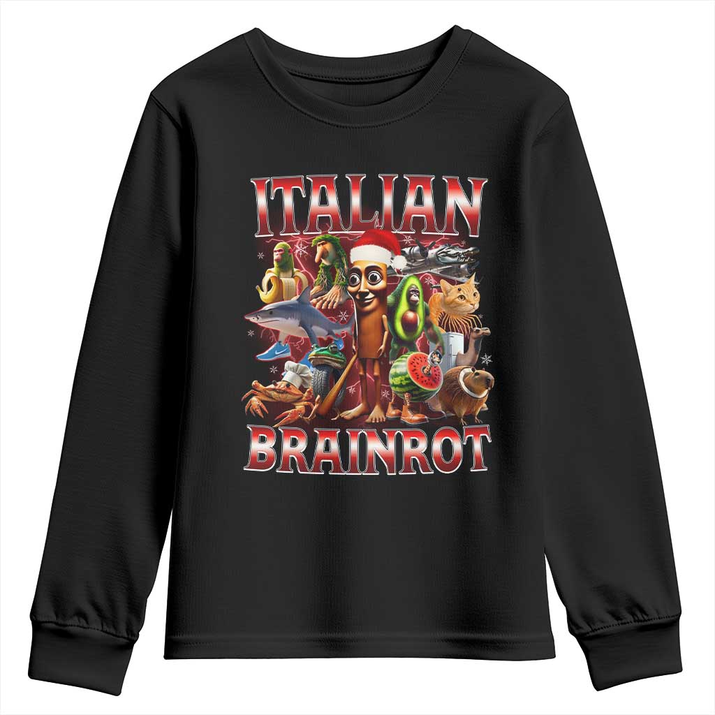 Italian Brainrot Christmas Meme Youth Sweatshirt Funny Brain Rot Gen Z Meme - Wonder Print Shop