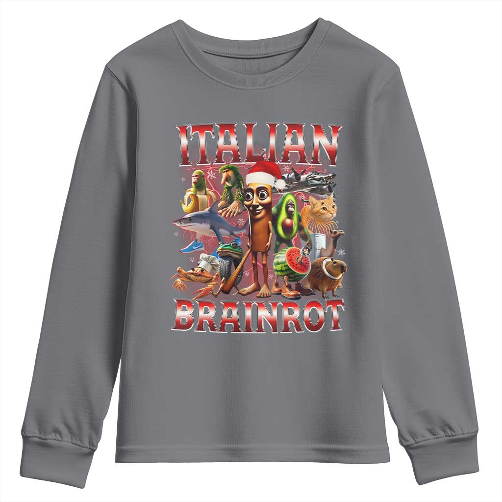 Italian Brainrot Christmas Meme Youth Sweatshirt Funny Brain Rot Gen Z Meme - Wonder Print Shop