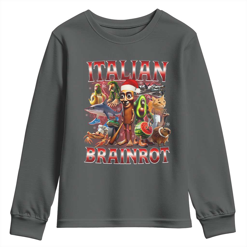 Italian Brainrot Christmas Meme Youth Sweatshirt Funny Brain Rot Gen Z Meme - Wonder Print Shop