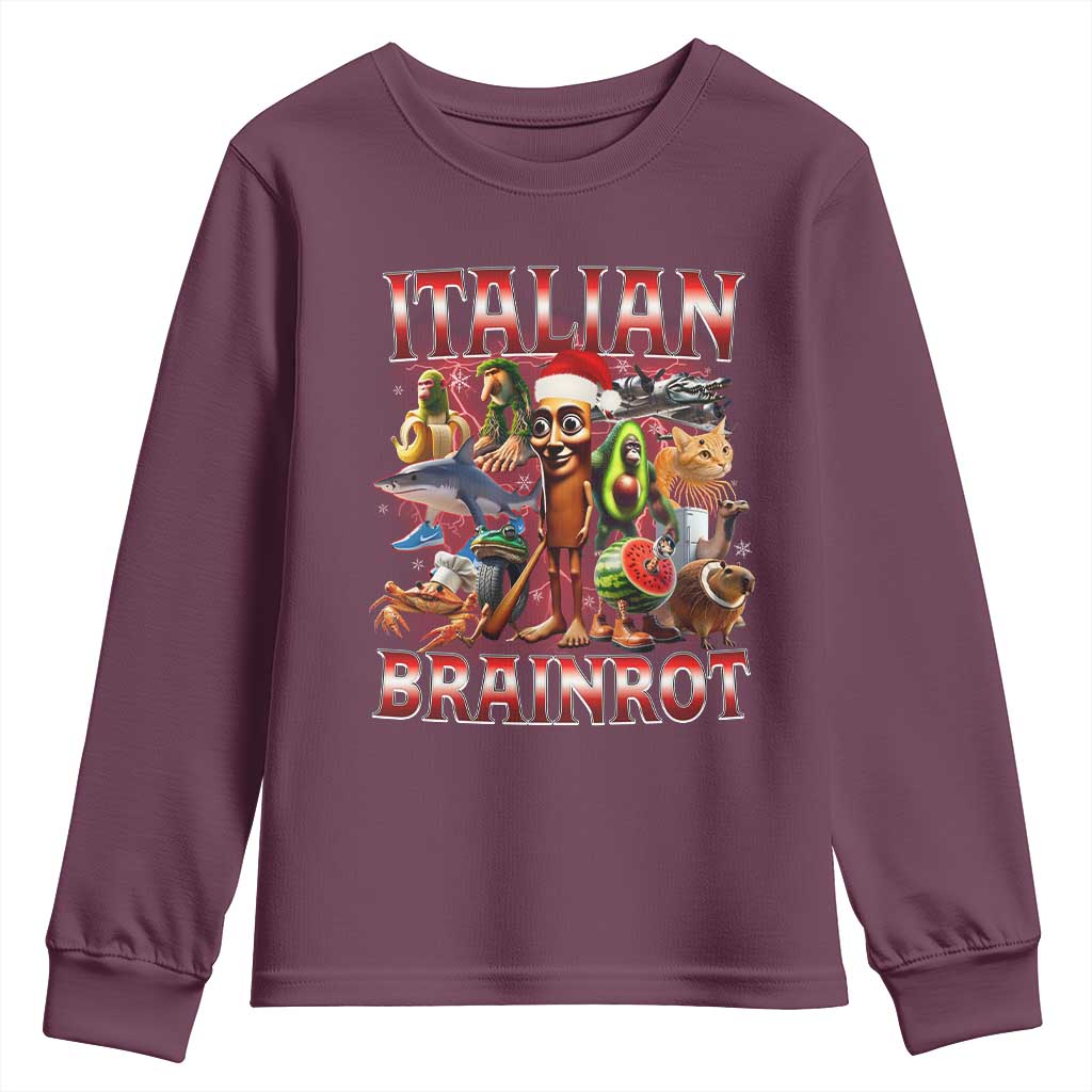 Italian Brainrot Christmas Meme Youth Sweatshirt Funny Brain Rot Gen Z Meme - Wonder Print Shop