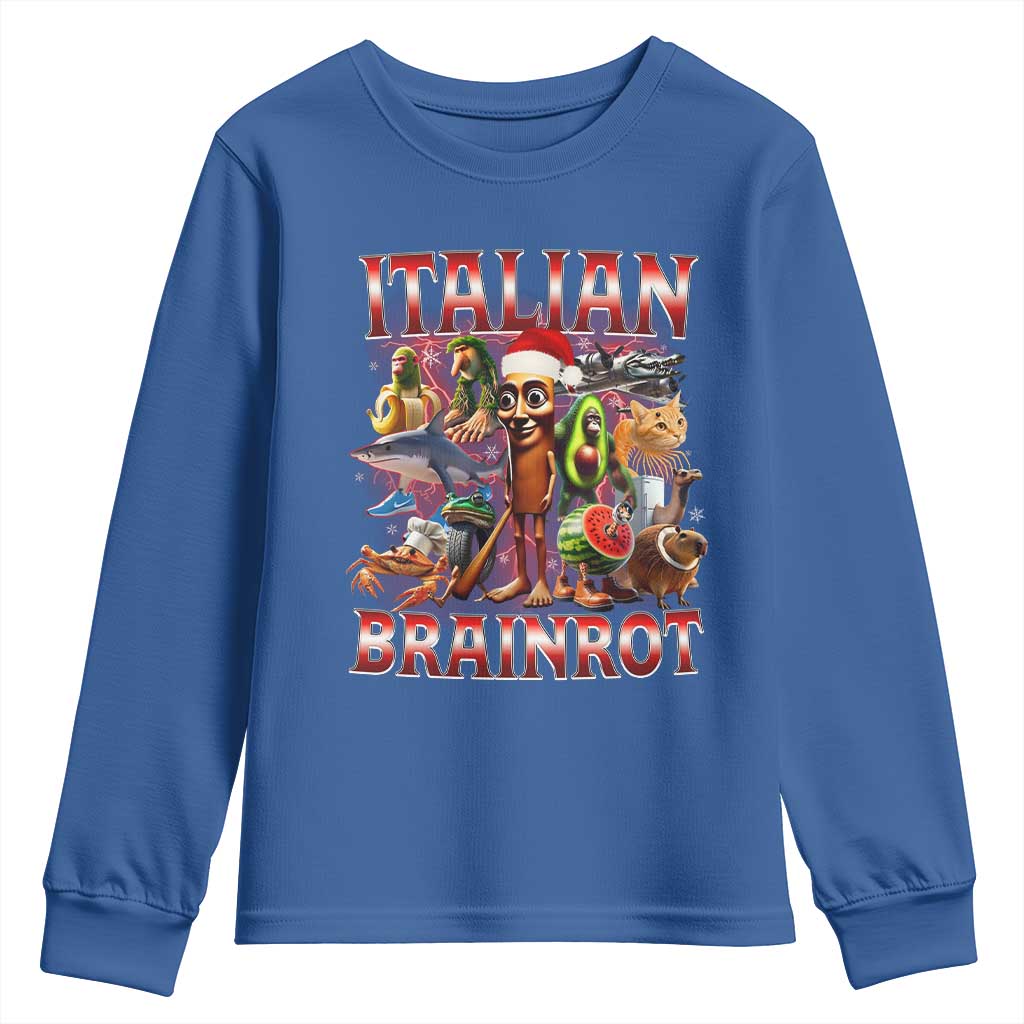 Italian Brainrot Christmas Meme Youth Sweatshirt Funny Brain Rot Gen Z Meme - Wonder Print Shop