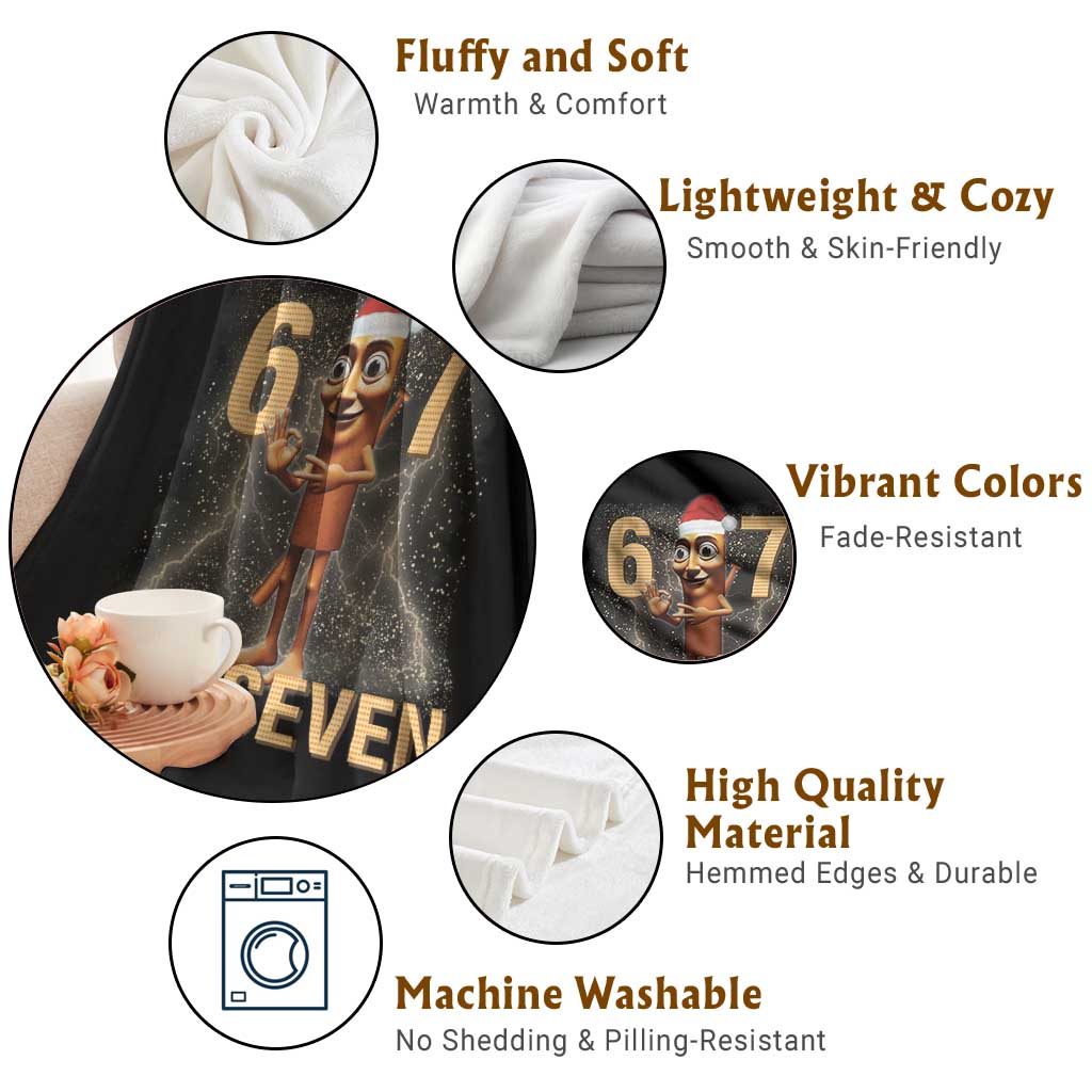 67 Six Seven Italian Brainrot Meme Throw Blanket Funny Tung Tung Tung Sahur Christmas - Wonder Print Shop