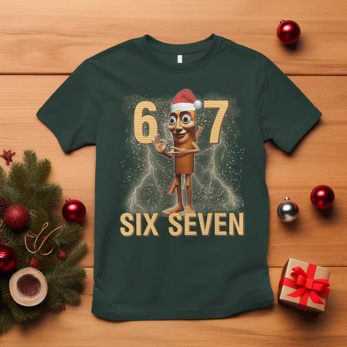 67 Six Seven Italian Brainrot Meme T Shirt Funny Tung Tung Tung Sahur Christmas - Wonder Print Shop