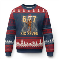 67 Six Seven Italian Brainrot Meme Ugly Christmas Sweater Funny Tung Tung Tung Sahur Xmas - Wonder Print Shop