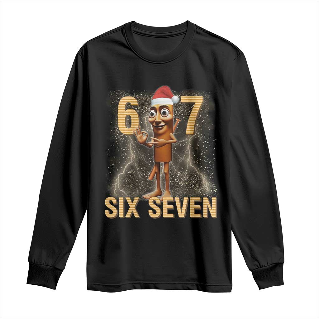 67 Six Seven Italian Brainrot Meme Long Sleeve Shirt Funny Tung Tung Tung Sahur Christmas - Wonder Print Shop