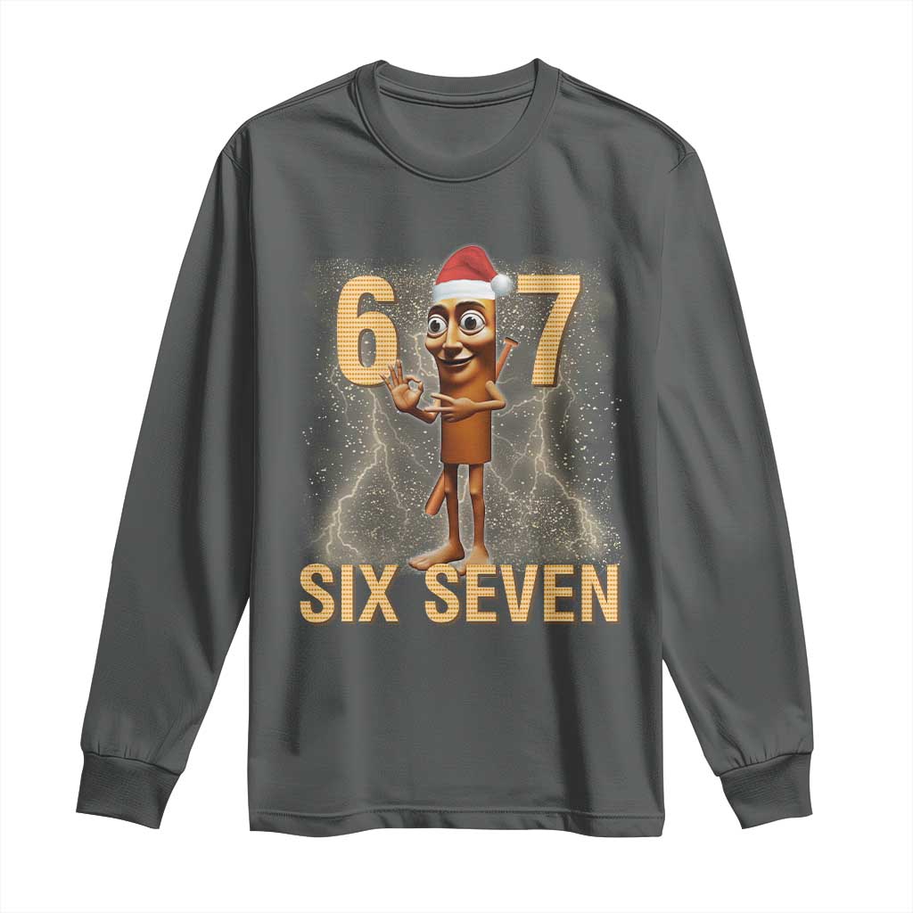 67 Six Seven Italian Brainrot Meme Long Sleeve Shirt Funny Tung Tung Tung Sahur Christmas - Wonder Print Shop