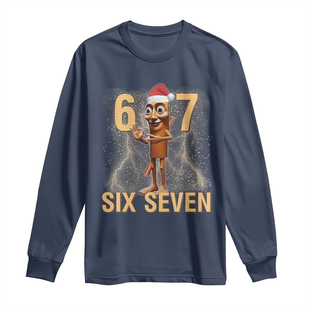 67 Six Seven Italian Brainrot Meme Long Sleeve Shirt Funny Tung Tung Tung Sahur Christmas - Wonder Print Shop