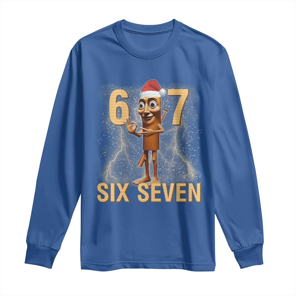 67 Six Seven Italian Brainrot Meme Long Sleeve Shirt Funny Tung Tung Tung Sahur Christmas - Wonder Print Shop