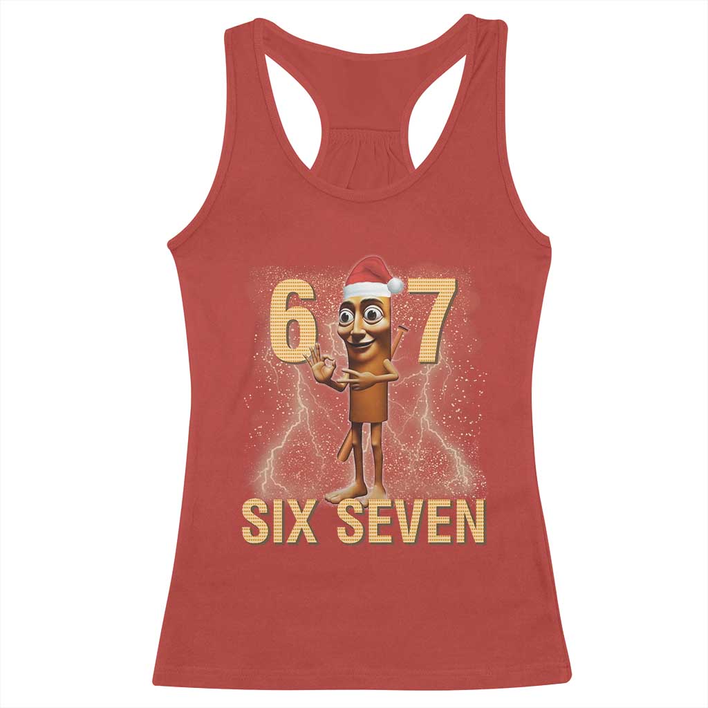 67 Six Seven Italian Brainrot Meme Racerback Tank Top Funny Tung Tung Tung Sahur Christmas - Wonder Print Shop