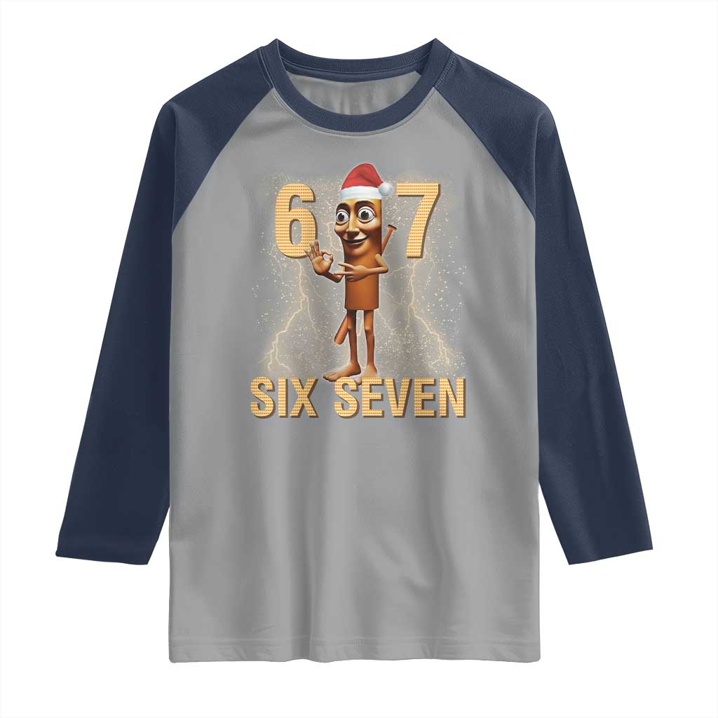 67 Six Seven Italian Brainrot Meme Raglan Shirt Funny Tung Tung Tung Sahur Christmas - Wonder Print Shop