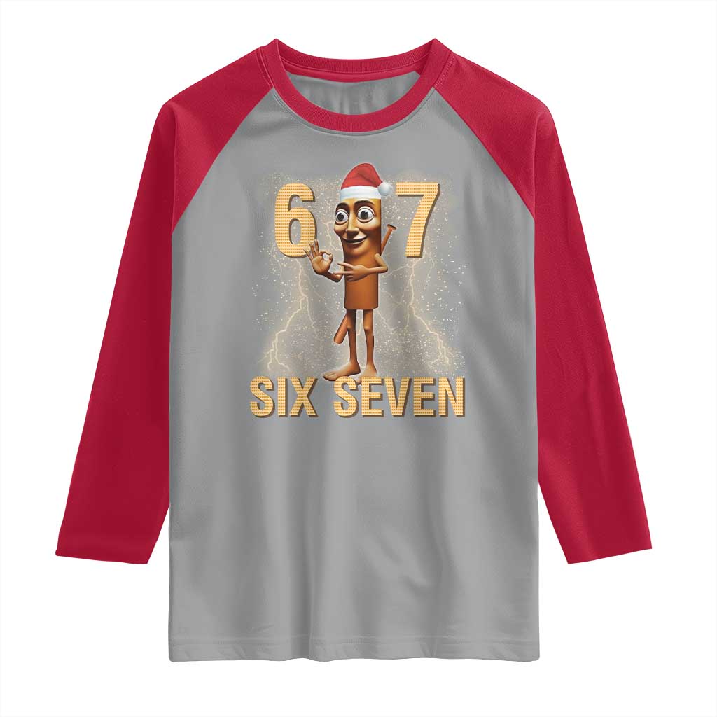 67 Six Seven Italian Brainrot Meme Raglan Shirt Funny Tung Tung Tung Sahur Christmas - Wonder Print Shop
