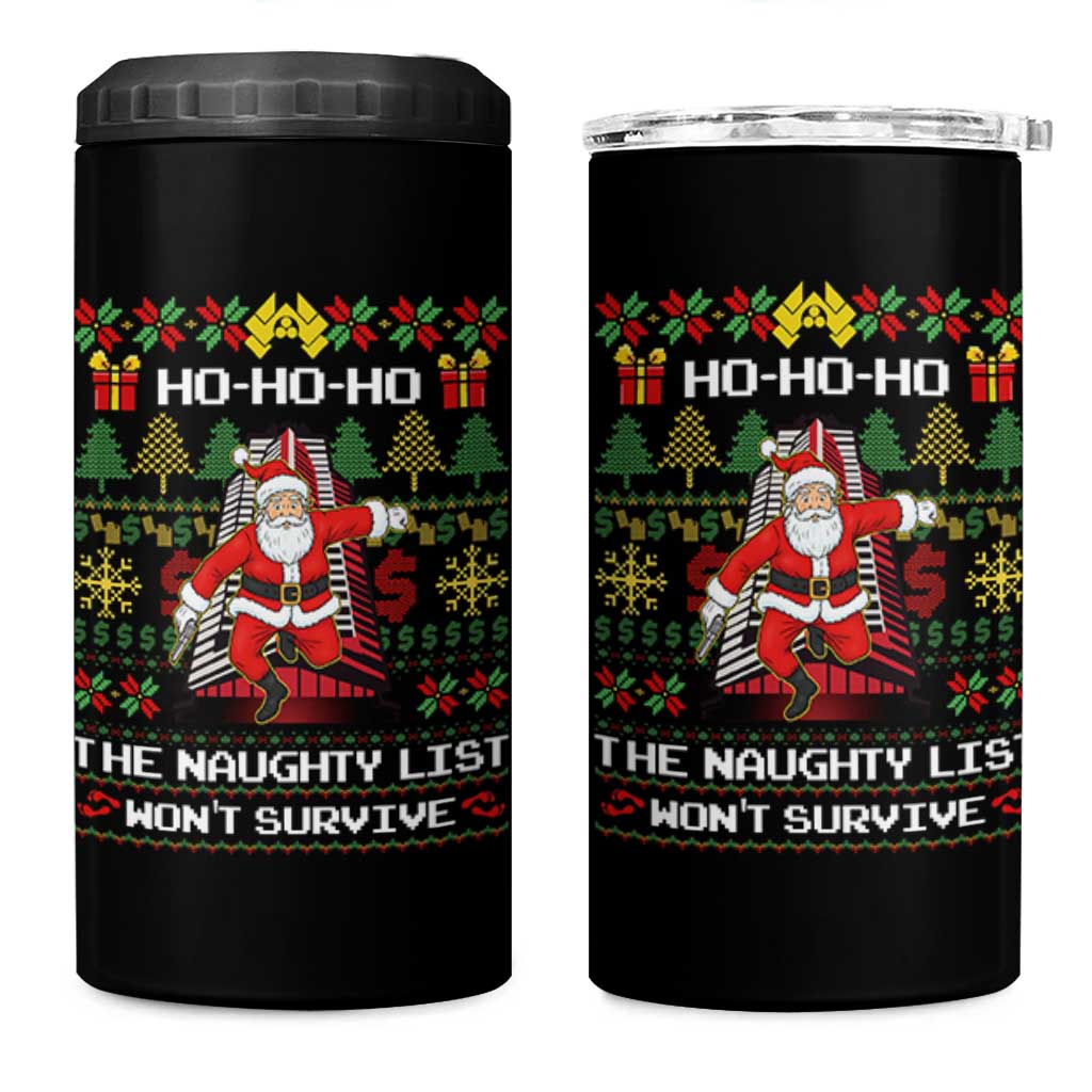 Nakatomi Plaza Christmas 4 in 1 Can Cooler Tumbler Funny Santa Gun Cosplay Xmas - Wonder Print Shop