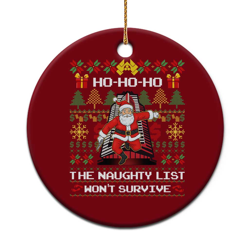 Nakatomi Plaza Christmas Ceramic Ornament Funny Santa Gun Cosplay Xmas - Wonder Print Shop