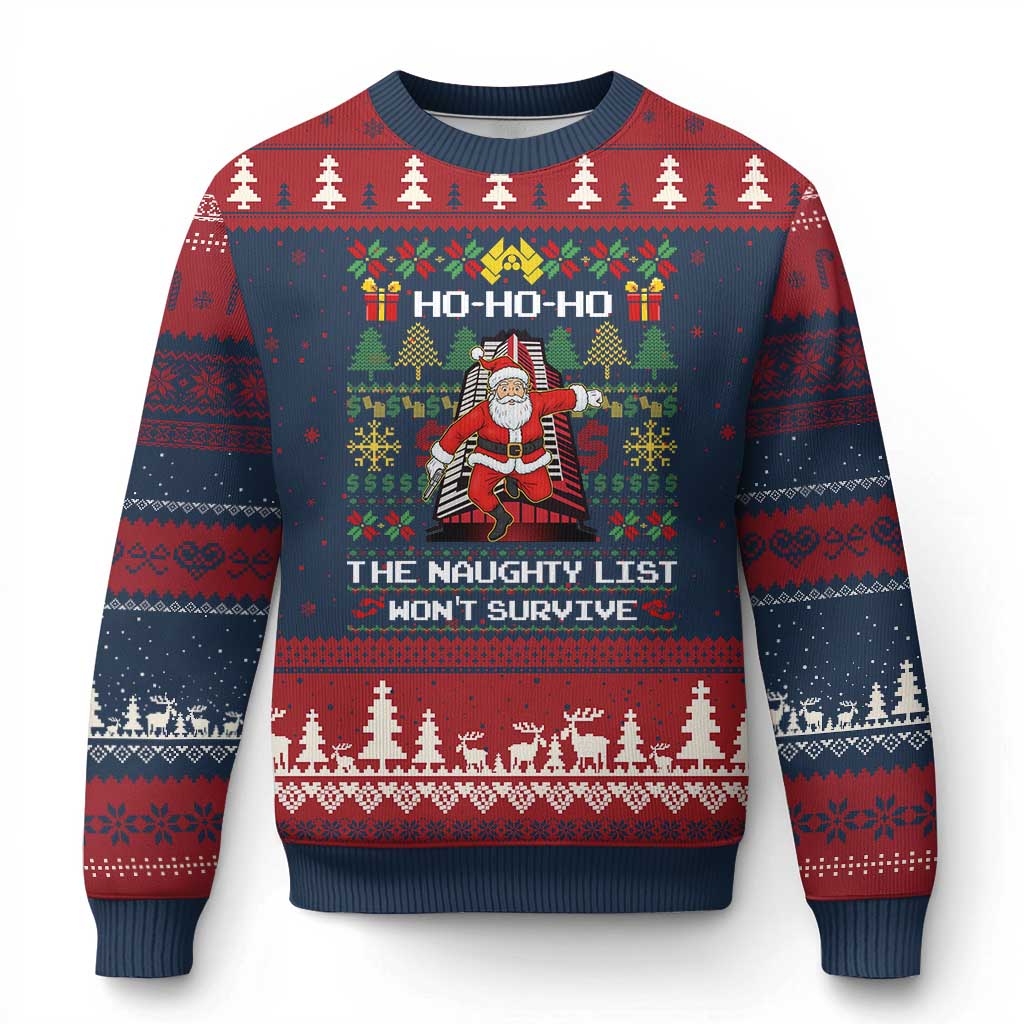 Nakatomi Plaza Xmas Ugly Christmas Sweater Funny Santa Gun Cosplay Xmas - Wonder Print Shop